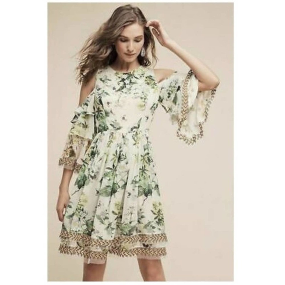 Varun Bahl Petra Ruffled Open-Shoulder dress size 0